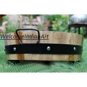 Bandeja de servicio de madera redonda única Juego de 1 modelo de madera Premium - Product Image 2