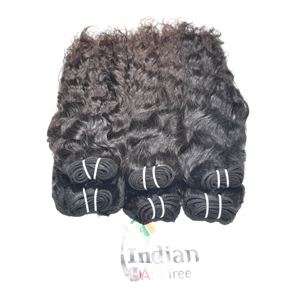 Non traité 100% cuticule alignée bouclés bruts naturels en gros faisceaux pas cher Machine Double trame vierge temple indien cheveux humains - Product Image 4