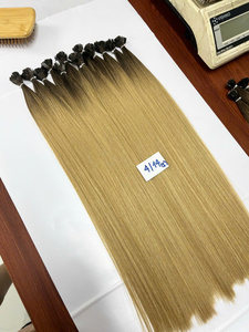 El mejor precio al por mayor, color caliente superior, extensión de cabello de Vietnam, Punta Plana, queratina, cuerpo recto Natural, Onda, cabello humano virgen crudo - Product Image 6