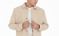 Manteau en acrylique mi-long à col montant, à bouton simple, réversible, anti-froissement, écologique, pour homme, nouvelle collection automne-hiver