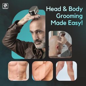 Rasoir électrique ergonomique pour hommes avec technologie humide/sèche, verrouillage de voyage et accessoires de toilettage, lame en céramique - Product Image 2