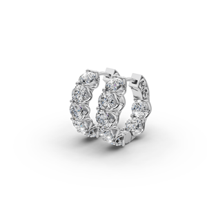 Pendientes de Oro Rosa de 14K con Diamantes de Laboratorio de 5.00 Quilates, Listos para Regalo, con Perlas y Moissanita en Forma de Corazón - Product Image 4