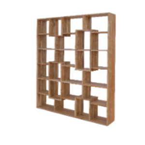 Étagère à livres multi-niveaux au design luxueux en teck brun naturel pour la décoration du salon et les meubles de maison - Product Image 3