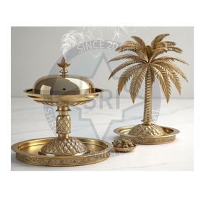 Brass Mini Indian Incense <b>Burner</b> for Design <b>Backflow</b> Oud Bukhoor Incense Coil Holder Sandalwood Aromatherapy Diffuser 100% - Product Image 1