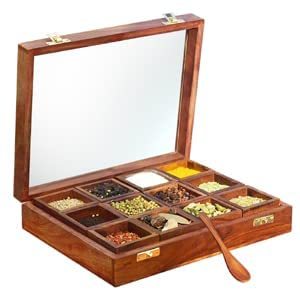 Boîte à épices en bois naturel fabriquée à la main de meilleure qualité personnalisée pour la maison, le restaurant, l'hôtel de l'Inde par ARTISAN AURA - Product Image 4