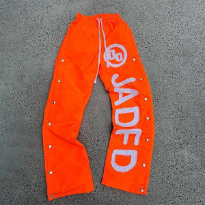 Pantalon de survêtement en nylon pour homme, taille plus, décontracté, personnalisé, broderie usée, respirant, cordon de serrage, vente en gros, coupe-vent, jogging - Product Image 3