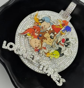 Pendentif Moissanite Iced Out, Bijou Hip Hop en Moissanite, Pendentif Dessin Animé - Product Image 2