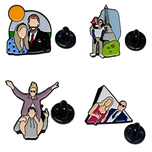 Badge magnétique personnalisé en métal écologique, motif anime, portrait photo de couples sans visage, cadeau de mariage, vente en gros - Product Image 6