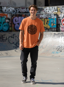 T-shirt homme bleu clair à manches courtes, imprimé numérique tribal géométrique, col rond, coupe classique, décontracté, en jersey de coton respirant - Product Image 2