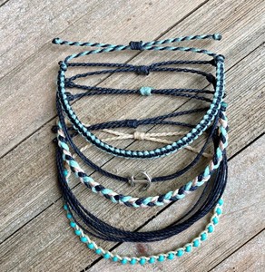 ANCHORS AWAY <b>Bracelet</b> or <b>Anklet</b> Stack, Set of 5 // Waterproof <b>Bracelets</b>, Beach <b>Anklets</b>, Surfer <b>Bracelets</b>, Boho <b>Anklets</b> - Product Image 2