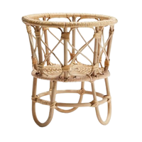 Rumah Gardenware penanam berdiri untuk menanam buatan tangan gaya Vintage rotan pilar penanam untuk rumah dalam ruangan luar ruangan