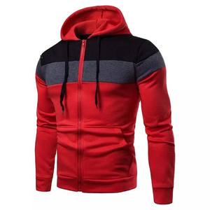 100% algodón polar con capucha para hombre contraste Color bloque cremallera ropa deportiva alta calidad logotipo personalizado bordado transpirable básicos - Product Image 4
