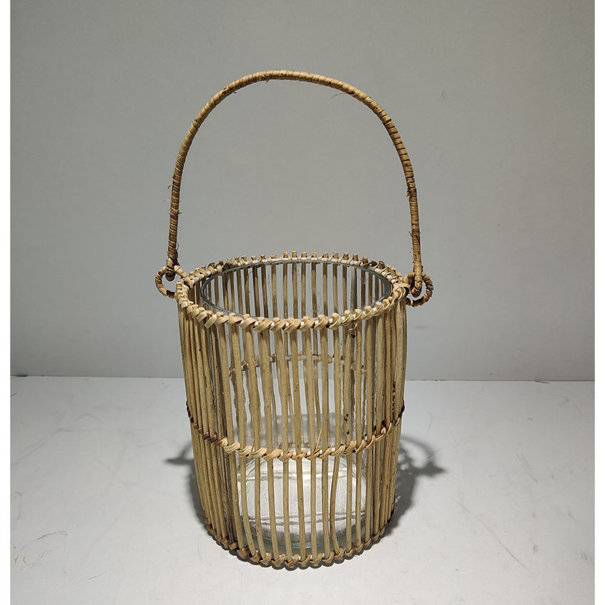 Plain Transparent Glass & Natural Bamboo