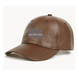 Customized Faux Leather Sport Cap <b>Waterproof</b> Brown Athletic Headgear Adjustable Buckle Sun-Shielding Golfing <b>Hat</b> Outdoor Gorras - Product Image 3