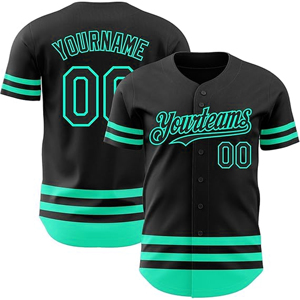 เสื้อเจอร์ซีย์เบสบอลของผู้ชายเสื้อเครื่องแบบสีทึบเสื้อเจอร์ซี่พิมพ์ลาย - Product Image 4