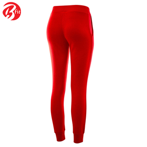 <b>Women's</b> Fashionable New Design Slim Fit Solid Red Cotton <b>Fleece</b> Sweat Jogger Pants Winter <b>Women's</b> Pants and <b>Trousers</b> - Product Image 4