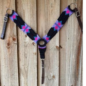 Ensemble de bride et de poitrail pour cheval en cuir véritable de style western avec clous, style selle anglaise, fabriqué en Inde, prix de gros disponibles - Product Image 3