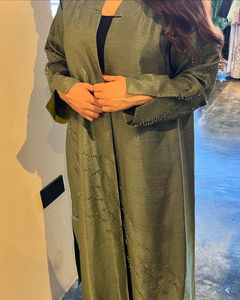 Dubai Abaya EID Ramadan <b>Islamic</b> <b>Clothing</b> Long Sleeve Anti-Wrinkle Handmade Modest Embroidered Plus Size Women Customized Silk - Product Image 1