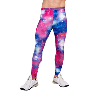 Ropa Deportiva de Diseño Moderno para Hombre, Leggings de Gimnasio, Leggings para Correr, Leggings Deportivos de Entrenamiento, Estampados en Rosa y Azul - Product Image 1