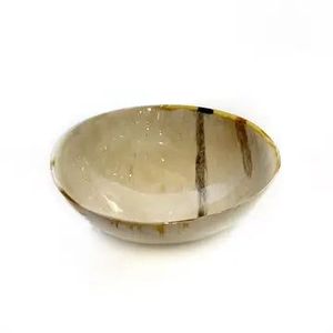 Cuenco de cuerno de búfalo decorativo para utensilios de cocina, cuenco de cuerno profundo hecho a mano con Color Natural a la venta, cuenco único y de cuerno genuino - Product Image 3