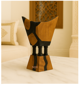 2026 Premium Acacia Wood Epoxy Resin <b>Bakhoor</b> Burner | Handcrafted Durable Aromatherapy Incense Diffuser | Luxury Modern <b>Oud</b> - Product Image 2