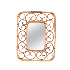 Handcrafted natural <b>Vintage</b> rattan wall decor <b>mirror</b> wall decor <b>mirrors</b> for walls wholesale price from Vietnam artisans - Product Image 1