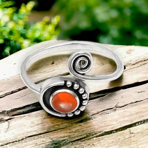 Piedra preciosa cornalina natural Plata de Ley 925 aspecto antiguo anillo impresionante para mujer niñas joyería hecha a mano proveedores al por mayor - Product Image 1