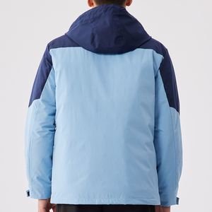 Chaqueta de Invierno de Dos Tonos, Diseño Grueso y Cálido, con Capucha, Bolsillos con Cremallera, Chaqueta Cortavientos para Hombre - Product Image 3