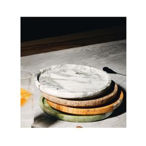 Ensemble d'assiettes en marbre artisanales pour la salle à manger et la cuisine servant de la vaisselle moderne décorative de luxe en pierre naturelle polie - Product Image 5