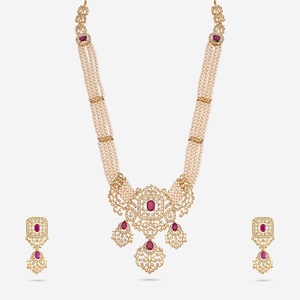 Zircon Flower <b>Necklace</b> 187801 with Zinc Alloy Short Layered Design and Dazzling Zircon Stones for Women's Wedding - Product Image 1