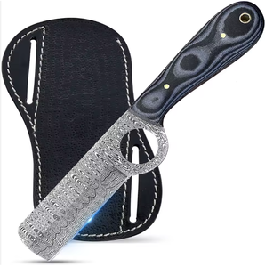 OEM Wholesale Custom Damascus Steel Bull Cutter Bowie <b>Knife</b> Full Tang Fixed Blade Leather Sheath Hunting Micarta Handle <b>Utility</b> - Product Image 1