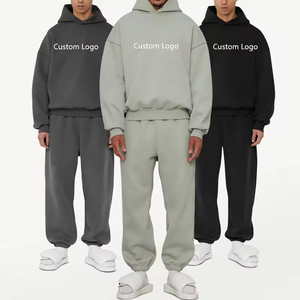 Sweat à capuche survêtement noir lourd Design solide Activewear avec pull à manches longues Hoodies Meilleurs survêtements Streetwear - Product Image 6