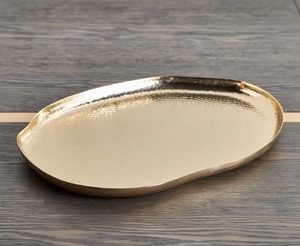 Luxury Golden Solid Brass Ramadan <b>Tray</b> For Displaying <b>Snacks</b> Fruits Drinks And Sweets During Spiritual Gatherings - Product Image 1