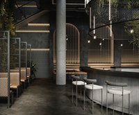 Comptoir de café moderne de style forêt pour centre commercial Meuble de magasin Table de comptoir de café Kiosque à café Forme ronde
