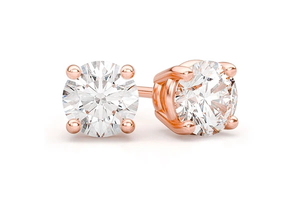 Boucles d'oreilles en or blanc et rose 10 carats avec diamants de laboratoire Bijoux de mariage et de fête à la mode pour elle - Product Image 3