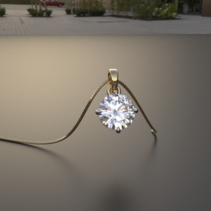 Pendentif en or jaune 18 carats plaqué or avec diamant de laboratoire de 1 carat pour femmes, produit artisanal en vrac pour les fêtes - Product Image 2