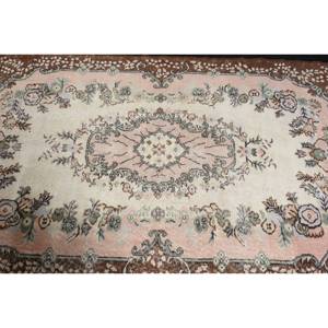 พรมขนสัตว์สีเบจสีน้ำตาลแบบดั้งเดิมขนาด3.9x6.6ฟุตงานเย็บปะแบบตุรกีคลาสสิกงานเย็บปะติดทรงสี่เหลี่ยมผืนผ้าทางเดินยางยาว4เมตร - Product Image 4