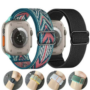 Bracelet respirant orange, blanc, rose, jaune pour <span class=keywords><strong>Apple</strong></span> <span class=keywords><strong>Watch</strong></span> avec tailles 45 mm et 49 mm, en alliage de zinc doré, matériau TPU, bracelets de montre en tissu - Product Image 1