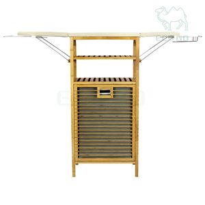 <span class=keywords><strong>Centro</strong></span> de <span class=keywords><strong>tabla</strong></span> de <span class=keywords><strong>planchar</strong></span> resistente con cesto de lavandería inclinable estante de almacenamiento de ropa plegable - Product Image 4