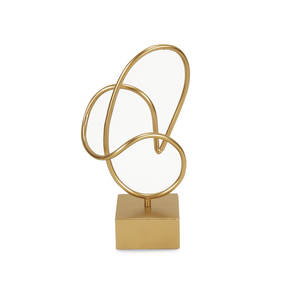 Sculpture en métal de conception irrégulière plaqué or brillant Look de qualité supérieure pour la décoration de la maison et du bureau Décoration de table Sculpture d'ornement - Product Image 6