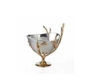 Tazón de Chocolates de acero inoxidable de diseño hecho a mano con soporte de diseñador Tazón de dulces de forma redonda de la mejor calidad - Product Image 1