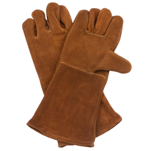Gants longs durables en cuir de vache fendu de haute qualité Gants de soudeur ignifuges haute performance pour la sécurité anti-morsure de la formation des animaux de compagnie - Product Image 1