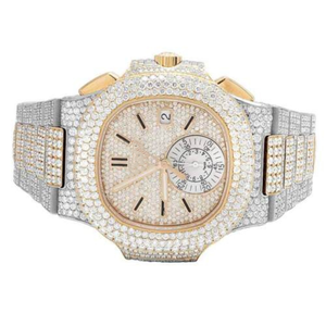 Reloj de pulsera de diamantes de lujo de alta calidad, reloj de fecha Digital para hombre, reloj de pulsera de cuarzo de hielo brillante, cultivado en laboratorio para regalos Unisex - Product Image 4