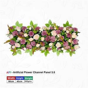 <b>Artificial</b> <b>Flower</b> Factory Dusty Mauve & Cream Rose Channel Panel Muted Plum & Champagne Floral Row 90cm Sophisticated - Product Image 2