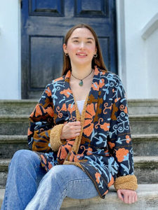 Fabricant OEM Veste brodée doublée Sherpa bohème pour femmes Manteau Boho d'hiver chaud avec motif floral coloré Artisan - Product Image 2