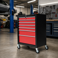 Chariot à outils robuste à 7 tiroirs avec verrouillage et doublures en EVA pour garage et atelier OEM