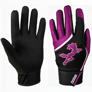 Gants de frappe de baseball et de softball avec logo personnalisé, manchette souple, qualité professionnelle, construction durable et transmission de puissance, prix de gros - Product Image 4