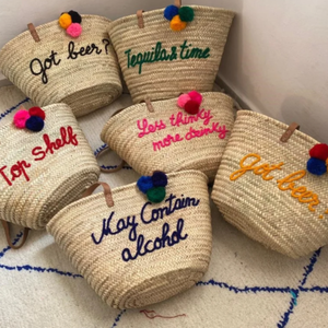 Cesta marroquí de paja personalizada, ducha nupcial - Product Image 1