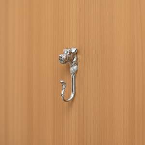 Gancho de pared moderno con forma de hipopótamo en acabado plateado pulido, colgador decorativo de animales para la decoración de la entrada del hogar. - Product Image 3
