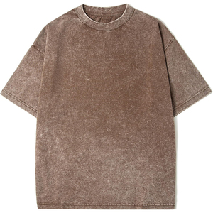 Camiseta de gran tamaño lavada Vintage para hombre, ropa de calle de peso pesado con estampado de logotipo personalizado, camiseta informal de moda de EE. UU. al por mayor - Product Image 4